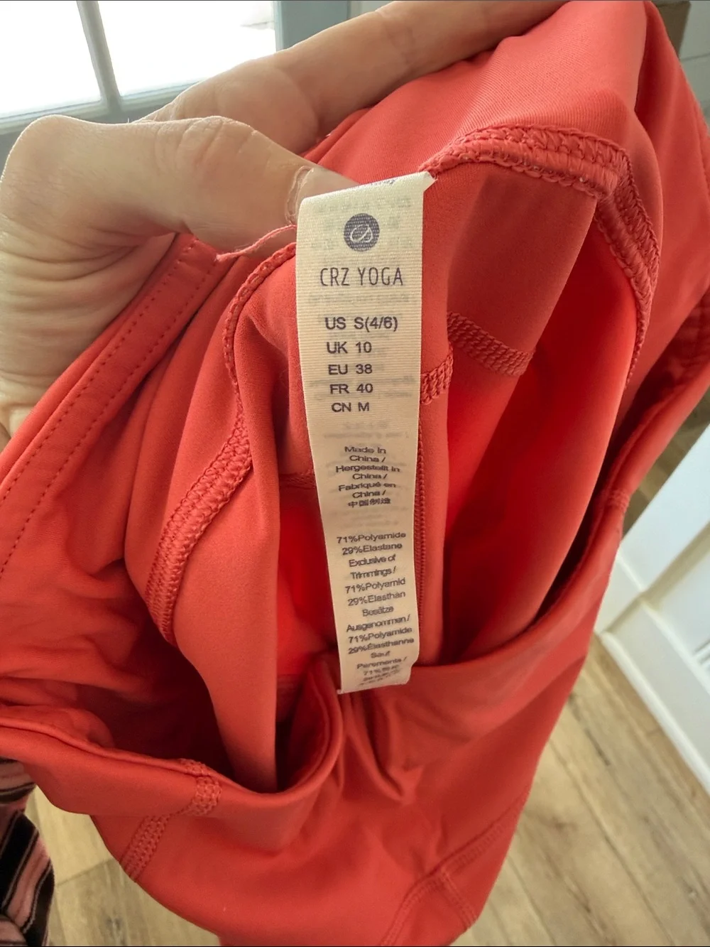 CRZ YOGA Girls' Pink and Coral Active Leggings with Side Pockets - Picture 7 of 7